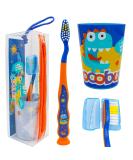 Buy Dinosaurs 4-Piece Kids Toothbrush Set - Travel Set with Cup Cap & Carry Bag - Fun & Functional Oral Care - Buy Online on GoSupps.com