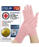 Doctor Developed Full Fingered Arthritis Compression Gloves (Pink) + Handbook for Joint Conditions, Raynauds & Carpal Tunnel | Size L - Buy Online on GoSupps.com