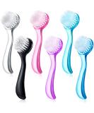 6-Piece Facial Cleansing Brush Set with Soft Bristles - Exfoliating Face Brush for Makeup and Skincare Removal - Buy Online on GoSupps.com