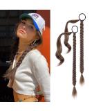 YOGFIT 20 Long Straight Wrap Around Ponytail Hair Extensions - Synthetic Hair - Medium Brown with Medium Auburn - 2PCS DIY Braid Ponytail Extension for Women - Buy Online on GoSupps.com