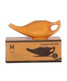 HealthGoodsIn Premium Ceramic Neti Pot with Salt - 225 Ml Freckle Pattern (Orange) | Sinus Relief Tool - Dishwasher Safe - Buy Online on GoSupps.com