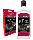 Weiman Ceramic and Glass Cooktop Cleaner - Heavy Duty Cleaner and Polish (10oz Bottle + 3 Scrubbing Pads) - Buy Online on GoSupps.com