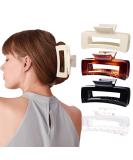 Buy Hayhoi 4-Piece Large Acrylic French Hair Clips - No Slipping Hair Accessories for Women & Girls - Black Brown White Transparent - Buy Online on GoSupps.com