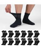 LIN Diabetic Socks for Men & Women - Non-Binding Circulatory Extra Wide Top - 12 Pairs Quarter/Black - Ideal for Edema, Neuropathy & Lymphedema - Size 9-11 - Buy Online on GoSupps.com