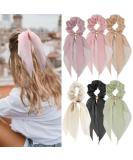 6-Piece Chiffon Floral Hair Scarf Bow Scrunchies Set for Women and Girls - Buy Online on GoSupps.com