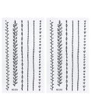 Mini Tattoos 2 Sheets Beautiful Flower Vine Cartoon Temporary Stickers | Vintage Old School Body Art for Kids & Adults - Buy Online on GoSupps.com