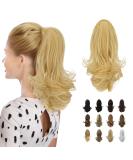 Sofeiyan 13" Ponytail Extension Long Curly Ponytail Clip in Claw Hair Extension Natural Looking Synthetic Hairpiece for Women Ash Blonde & Bleach Blonde Ash Blonde & Bleach Blonde 13"Claw Clip in - Buy Online on GoSupps.com