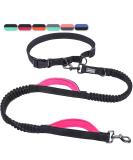 Vivaglory Free-Handed Dog Leash - Double Anti-Shock Bungees Padded Handles Reflective Waist Running Leash for Medium & Large Dogs - Black/Pink M (Fits Waist 83-147cm) - Buy Online on GoSupps.com