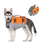 Eyin Life Jacket for Large Dogs - Adjustable Buoyancy Vest with Reflective Handle & Tear Protection - Orange & Gray Swimming Aid (Size L) - Buy Online on GoSupps.com