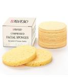 100% Natural Compressed Cellulose Facial Sponges - Reusable Bigger / Thicker Spa Pads for Face Deep Cleansing and Exfoliation - 20Pcs - Buy Online on GoSupps.com
