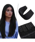 SEGO 12 PCS Clip-in Hair Extensions - Real 55cm Black Hair with 22 Clips | 180g Full Head - Affordable Quality - Buy Online on GoSupps.com