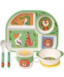 Greentainer Children's Tableware Set - Melamine Crash-Resistant Dishwasher-Safe Suction Bowl Cup with Lid Fork & Spoon - Perfect for 6 Months+ Kids - Buy Online on GoSupps.com