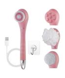Spa Sciences NERA Shower Body Brush - 4-in-1 Exfoliation, Cleansing, Massaging - Body Brush, Loofah, Pumice Stone, Massage Head - All Skin Types - Buy Online on GoSupps.com