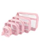 Llama Bella 5 Piece Diaper Bag Organizer Pouch Set Clear with Straps and Pacifier Case -- Pink - Buy Online on GoSupps.com