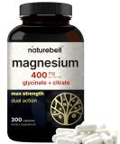 400mg Magnesium Complex Supplement | 300 Capsules, Glycinate + Citrate | Essential Heart & Digestion Support | Non-GMO & Gluten-Free - Buy Online on GoSupps.com