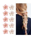 10 pieces of mini diamond hair clips small hair clips flower-hair clips hair jewelry for women girls sweet mini-hair clips hair clips for photo everyday life party wedding (white & pink) - Buy Online on GoSupps.com
