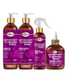 Difeel Pomegranate & Manuka Honey Shampoo & Conditioner Set - 4-PC (33.8oz Shampoo 33.8oz Conditioner 8oz Leave-In Spray 7.1oz Hair Oil) - Nourish & Revitalize Hair - International Shipping Available - Buy Online on GoSupps.com