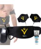 Veofit EMS Abdominal Muscle Belt | Weight Loss & Toning Trainer for Abs Back Arms Thighs | Includes Fitness Guide & Travel Bag - Black - Buy Online on GoSupps.com