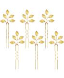 6 Pack Bride Gold Leaf Hair Pins - Vintage Leaves Wedding Hair Clips for Bride & Bridesmaids - Buy Online on GoSupps.com