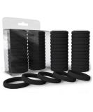 Levani 50s Hair Tie Set | High-Quality Cotton Rubber Bands for Men & Women | 50 Pieces Black 4 cm | Durable & Stylish Hair Accessories - Buy Online on GoSupps.com