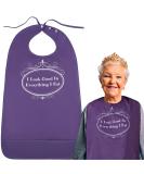 Funny Adult Bibs for Women & Men Washable Reusable Clothing Protectors for Adults Waterproof Backing Crumb Catcher Look Good - Buy Online on GoSupps.com