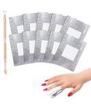 Gel Nail Polish Remover Set - 300 Foil Nail Wraps/Wipes with Rose Gold Cuticle Pusher - Buy Online on GoSupps.com
