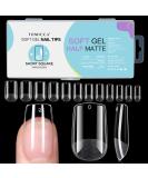 Tomicca Square Short Nail Tips - 240 Pieces Gel Full Cover & Acrylic Pre-shaped Half Matt Tips 12 Sizes for Perfect Gelly Nails - Buy Online on GoSupps.com