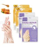Moisturizing Hand Mask Gloves - 4 Pairs of Honey & Milk Hand Care for Dry Cracked Skin | Lavender Scented | Unisex - Buy Online on GoSupps.com