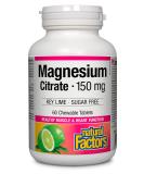 Natural Factors Magnesium Citrate 150mg - Key Lime Chewable Tablets 60 Count - Buy Online on GoSupps.com
