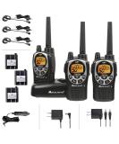 Midland 50 Ch Waterproof GMRS Two-Way Radio - Long Range Walkie Talkie w/ 142 Privacy Codes, SOS Siren, NOAA Weather Alerts - Black/Silver 3-Pack - Buy Online on GoSupps.com