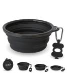 Bonza Extra Large Collapsible Dog Bowl 1500 ML Sturdy Reinforced Rim Portable Essential Dog Accessories and Travel Dog Bowls With Carabiner Keychain Dog Travel Accessories Dog Camping Gear Black X-Large - Buy Online on GoSupps.com