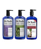 Dr Teals Body Wash Variety Gift Set - 3 Bottles (24 oz ea) - Lavender, Almond Oil, Eucalyptus Scents - Essential Oil & Epsom Salts for Relaxation - Buy Online on GoSupps.com