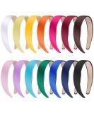 SIQUK 14-Piece Satin Headbands - Colorful 1 inch DIY Craft Headbands for Women and Girls - Buy Online on GoSupps.com