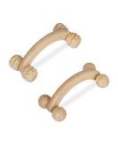 Relaxdays Wooden Massage Set - 2 Manual Rollers for Back Neck Arms & Legs - Natural Massage Devices for Home Use - Buy Online on GoSupps.com