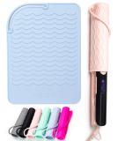 Angily Heat-Resistant Mat for Curling Bars & Styling Tools - Silicone Heat Protection Mat (23cm x 17cm) - Ideal for Smoothing Iron & Hair Curls - Blue - Buy Online on GoSupps.com