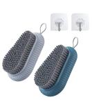 WACURRENTHYD 2PCS Nail Brush - Heavy Duty Durable Stiff Bristle Hand Scrub for Cleaning Fingernails - Includes Adhesive Hooks - Grey Blue - Buy Online on GoSupps.com