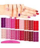 224pc Solid Color Matte Nail Wraps Stickers w/ Nail File - Classic Red - for Women - Buy Online on GoSupps.com