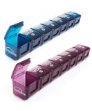 2-Pack Weekly Large Pill Organizer for Travel, 7 Day Jumbo Pill Boxes and Organizer, Big Compartments Pill Case AM PM,14 Day XL Medication Organizer Dispenser for Fish Oils, Vitamin Holder Supplement Blue-purple - Buy Online on GoSupps.com