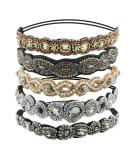 Inspirelle 5 Count Beaded Elastic Headband Fashionable Handmade Beading Hairbands for Lady Women Girls - Buy Online on GoSupps.com