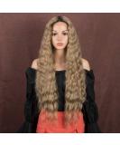 Style icon wig with filing manset Super Lange Lace Front Wigs for women Kunsthaar waterwave wigs with middle parting women WIG 76cm synthetic fiber (30 " RT6/23C) 76 cm RT6/23C - Buy Online on GoSupps.com