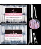 UNA GELLA Soft Gel Nail Tips XXL 432pcs Square Coffin | Clear Acrylic Fake Nails for Salon & DIY Home | Long Tapered Square & Straight Nail Tips - Buy Online on GoSupps.com