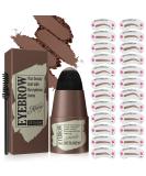 Eyebrow Stamp Stencil Kit - 24 Reusable Stencils | Waterproof Trio Brow Makeup Kit (Dark Brown) - Buy Online on GoSupps.com