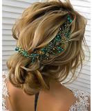 Denifery Emerald Green Wedding Hair Vine | Bridal Gold Headpiece & Jewelry - Buy Online on GoSupps.com