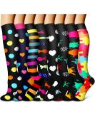 Compression Socks for Women & Men - Best Circulation Support for Running Nursing Travel | Large-X-Large - Black/Rainbow/Navy - Buy Online on GoSupps.com