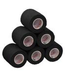 Alpidex Self-Adhesive Bandage Rolls - 6 Pack 5 cm x 4.5 m Black - Sport & Vet Wrap Tape Durable PET Fixing Tape - Buy Online on GoSupps.com