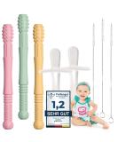 Teething Tube Set - BPA-Free Silicone Teething Aid & Ring - US-CPC Approved Baby Grasping Toy (3 Pieces + 2 Pacifiers) - Buy Online on GoSupps.com