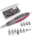Beautural Electric Manicure Pedicure Set | Professional Nail Miller with 10 Attachments & LED Light - Gray | Ultimate Nail Care for Hands & Feet - Buy Online on GoSupps.com