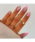 24Pcs Short Pink Swirl Oval Acrylic French Press on Nails - Glossy Fake Nails with Cute Designs for Women - Buy Online on GoSupps.com