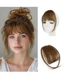 Sofeiyan pony clip in 100% Remy real hair fringe bangs human hair clip in pony fringe extensions natural bangs with temple hair parts real hair hair extension for women wispy bangs red -brown - Buy Online on GoSupps.com