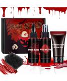 CHASPA Fake Blood SFX Makeup Kit - Coagulated Blood Gel Blood Splatter Stage Blood Stipple Sponge Realistic Special Effect Makeup kit for Zombie Vampire Monster Halloween Costume - Buy Online on GoSupps.com
